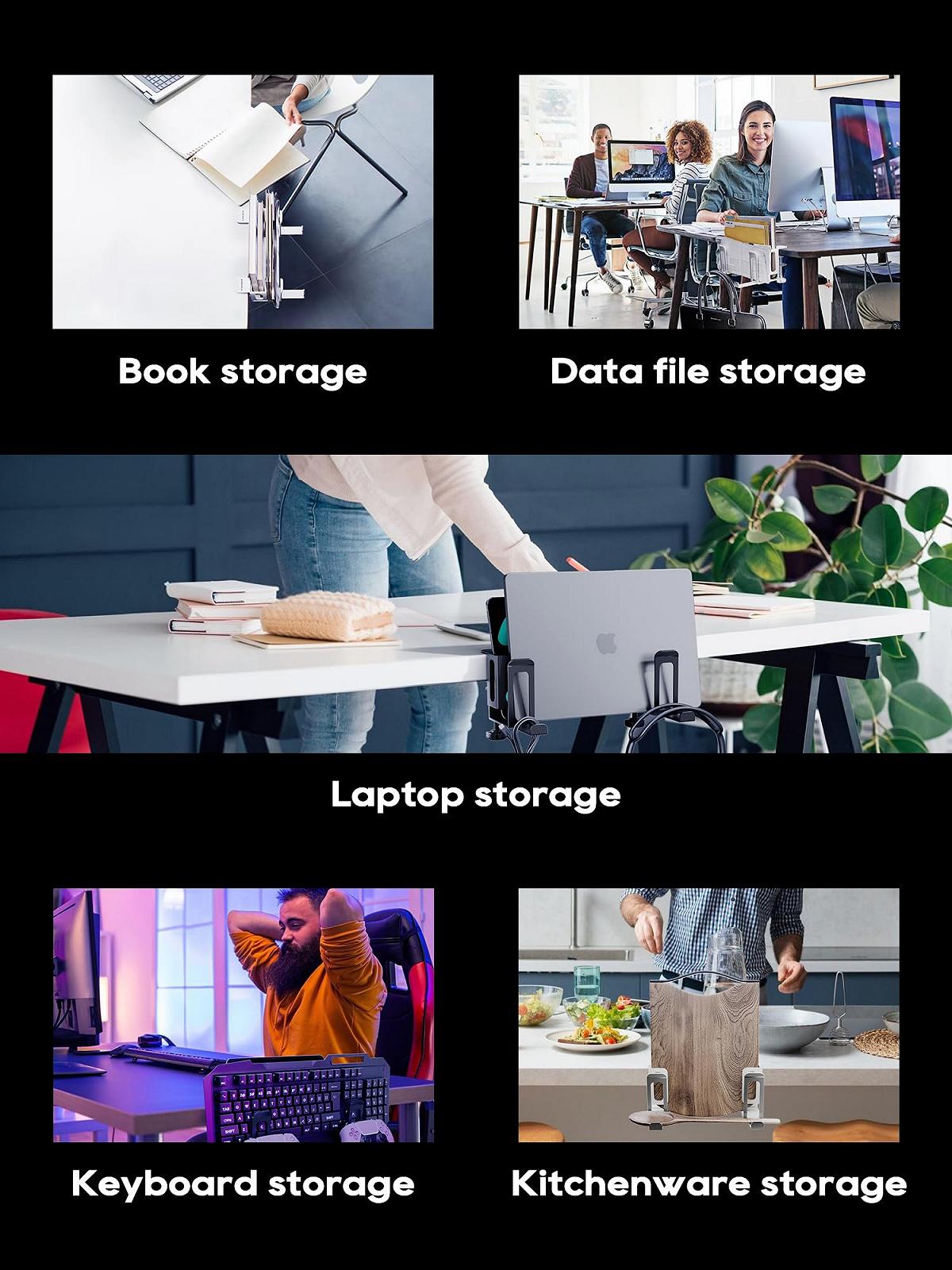 Вертикальная подставка для ноутбука NODOCA алюминиевая, для экономии места, для ноутбуков/MacBook Air, Pro/Samsung/iPad/планшетов [2 слота, черный], фото №7