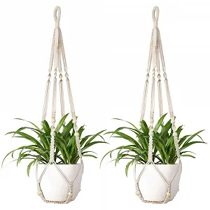 Підвіс для рослин макраме MiOYOOW із бавовняної мотузки 2 шт. Boho - Фото 1