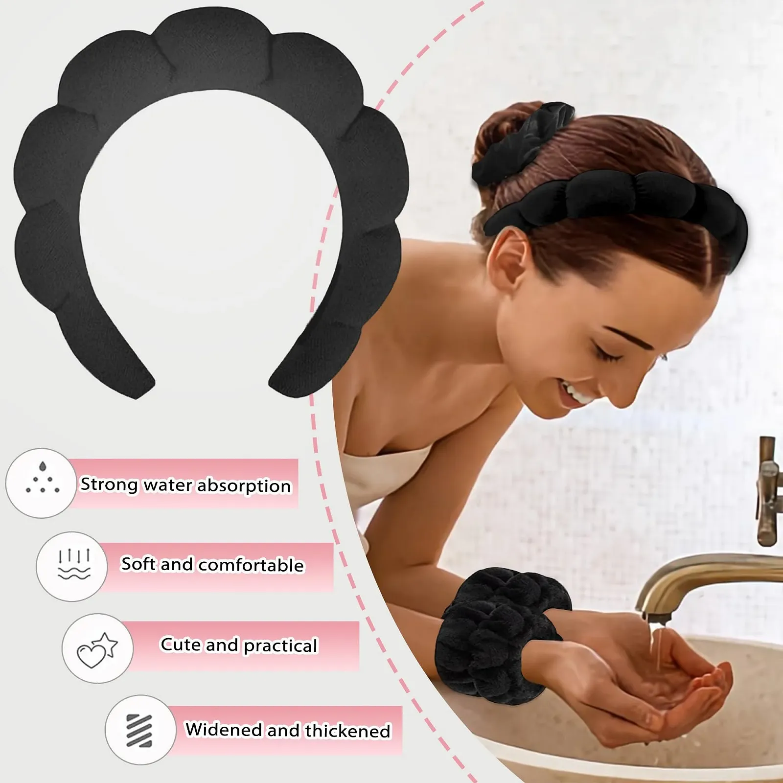 Обруч для Spa, Чорний, фото №1