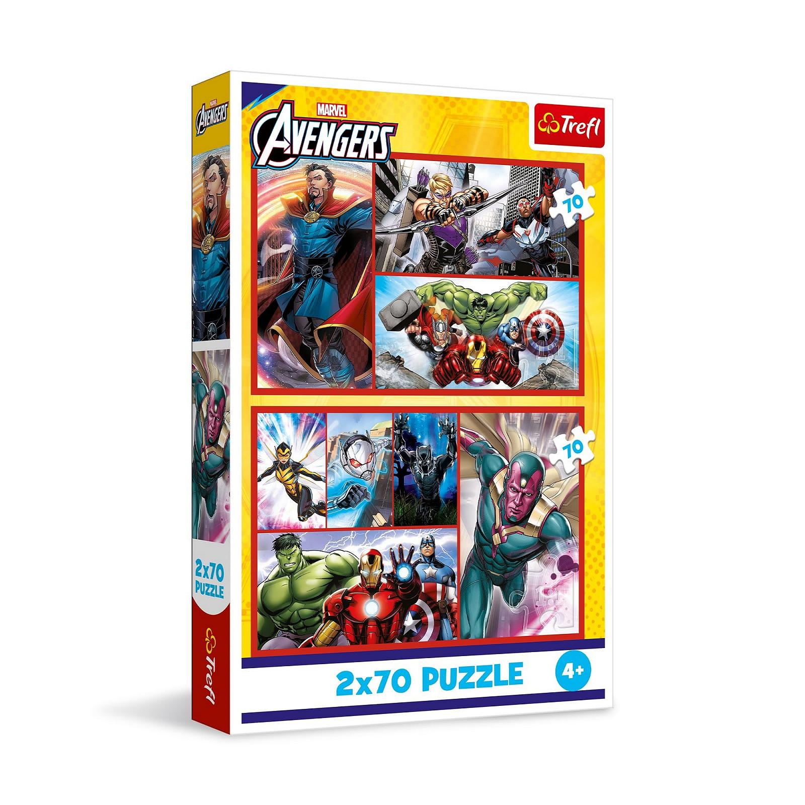 Пазлы Trefl Marvel The Avengers Become a Hero 2 x 70 элементов, фото №1