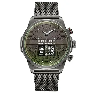 Часы Police Кварцевые Аналоговые PEWJG0006503 Мужские Серо-зеленые - Фото 1