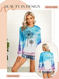 Женский свитшот Dresswel Одуванчик с длинными рукавами, принт одуванчика, осенне-зимний пуловер, блузка, топы synthetic.ua - Фото 1