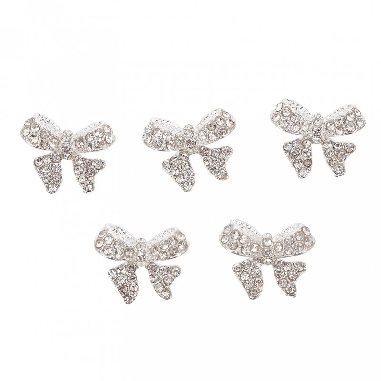 Підвіска для нігтів Бантик Сріблястий цинковий сплав, фото №1