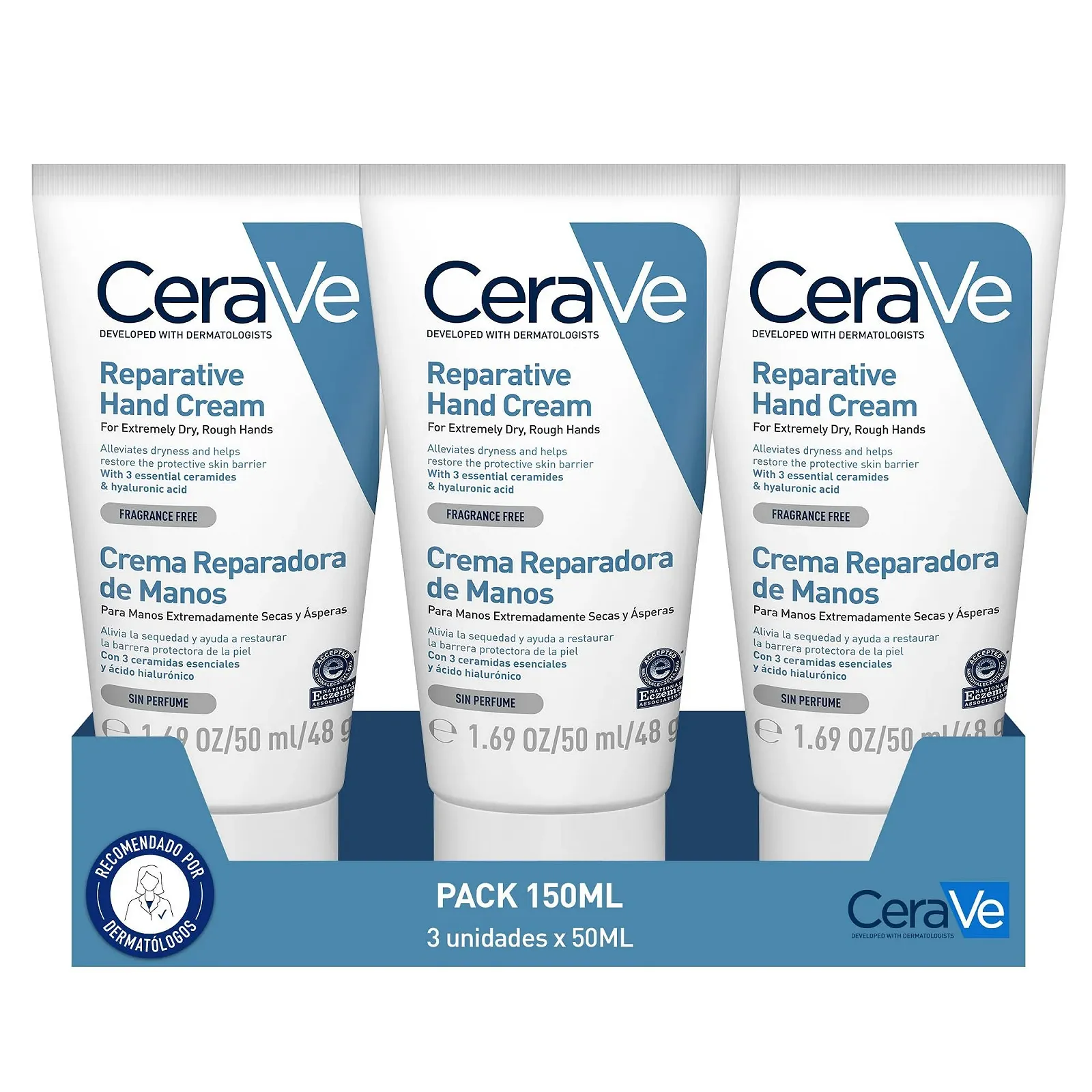 Крем для рук CeraVe Regenerating для очень сухой и шершавой кожи, 3 x 50 мл, фото №1