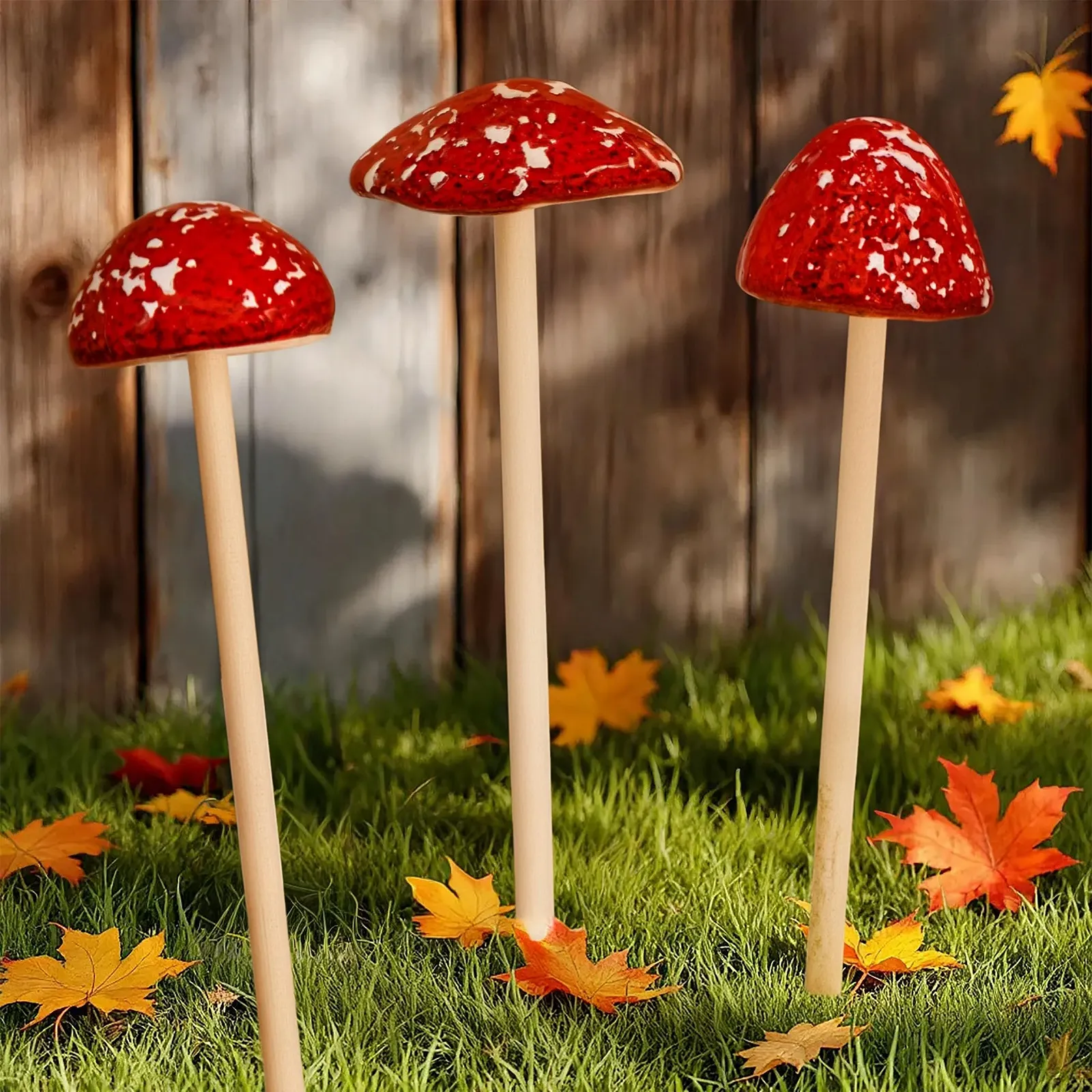 Садовый колышек Декоративный гриб из керамики 24 x 6 см Набор из 3 штук, фото №5 Садовый колышек Декоративный гриб из керамики 24 x 6 см Набор из 3 штук, фото №5