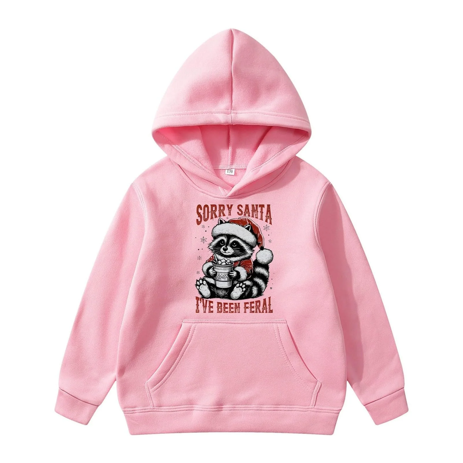 Дитячий флісовий світшот для хлопчиків, повсякденний, різдвяний, з малюнком єнота, фото №1