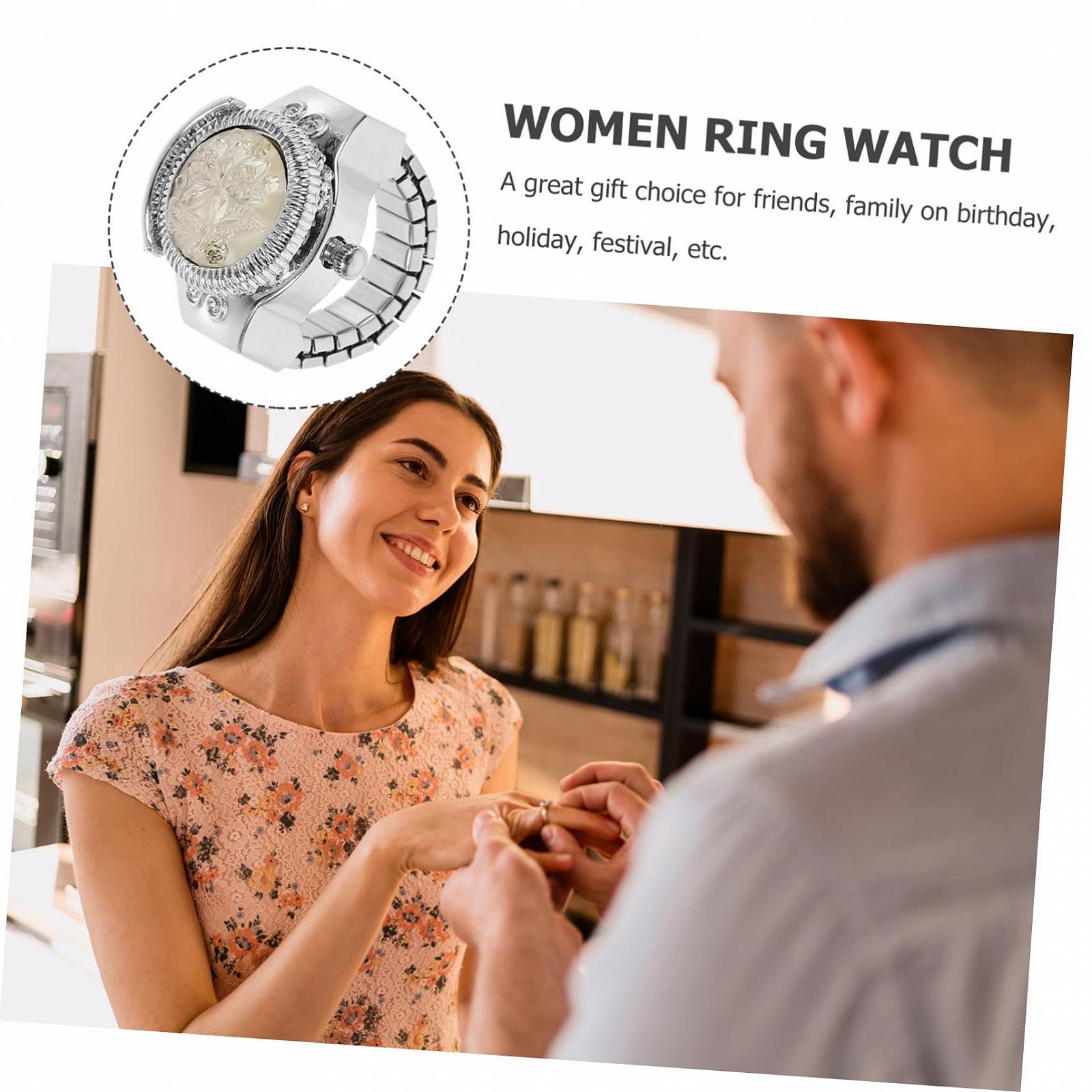 Кольцо-часы LIFKOME Женские кольца-часы Золотой Красный, фото №4