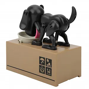 Електронна скарбничка-робот Robot Dog Bank Black synthetic.ua - Фото 1