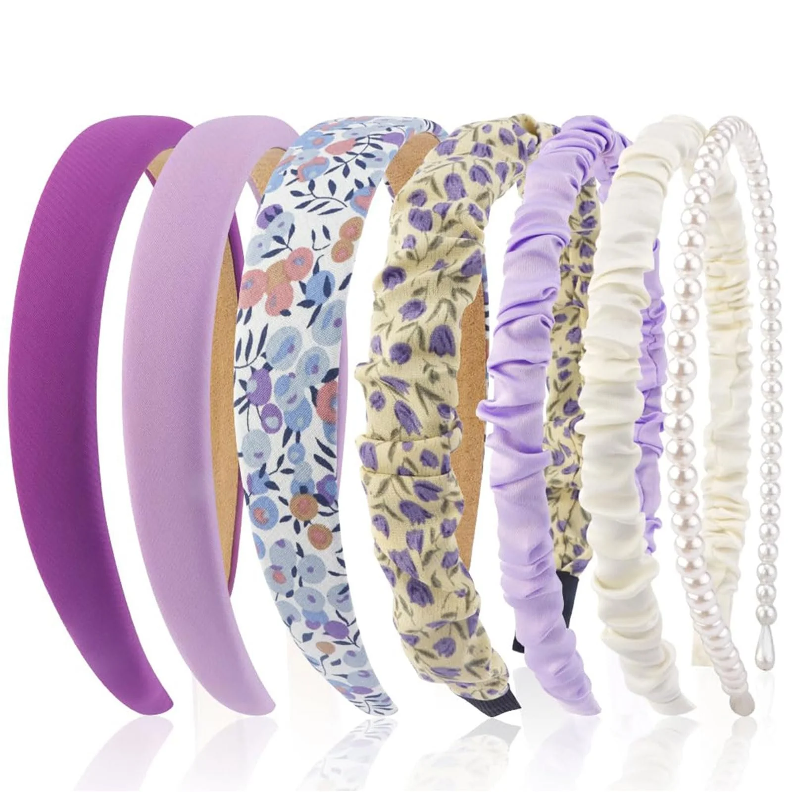 Набір обручів на голову 7 шт., фіолетова серія, фото №1 Набір обручів на голову 7 шт., фіолетова серія, фото №1