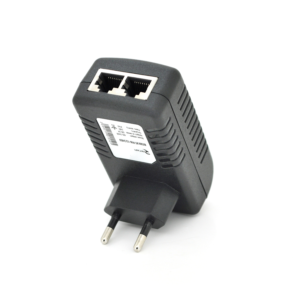 POE ін'єктор RITAR RT-PIN-24/12EU, 24V 0,5A 12Вт з портами Ethernet 10/100Мбит/с, EU PLUG, фото №1