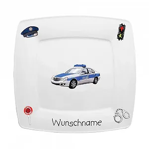 Детская тарелка Doriantrade Квадратная для завтрака, фарфоровая, Полиция - Фото 1