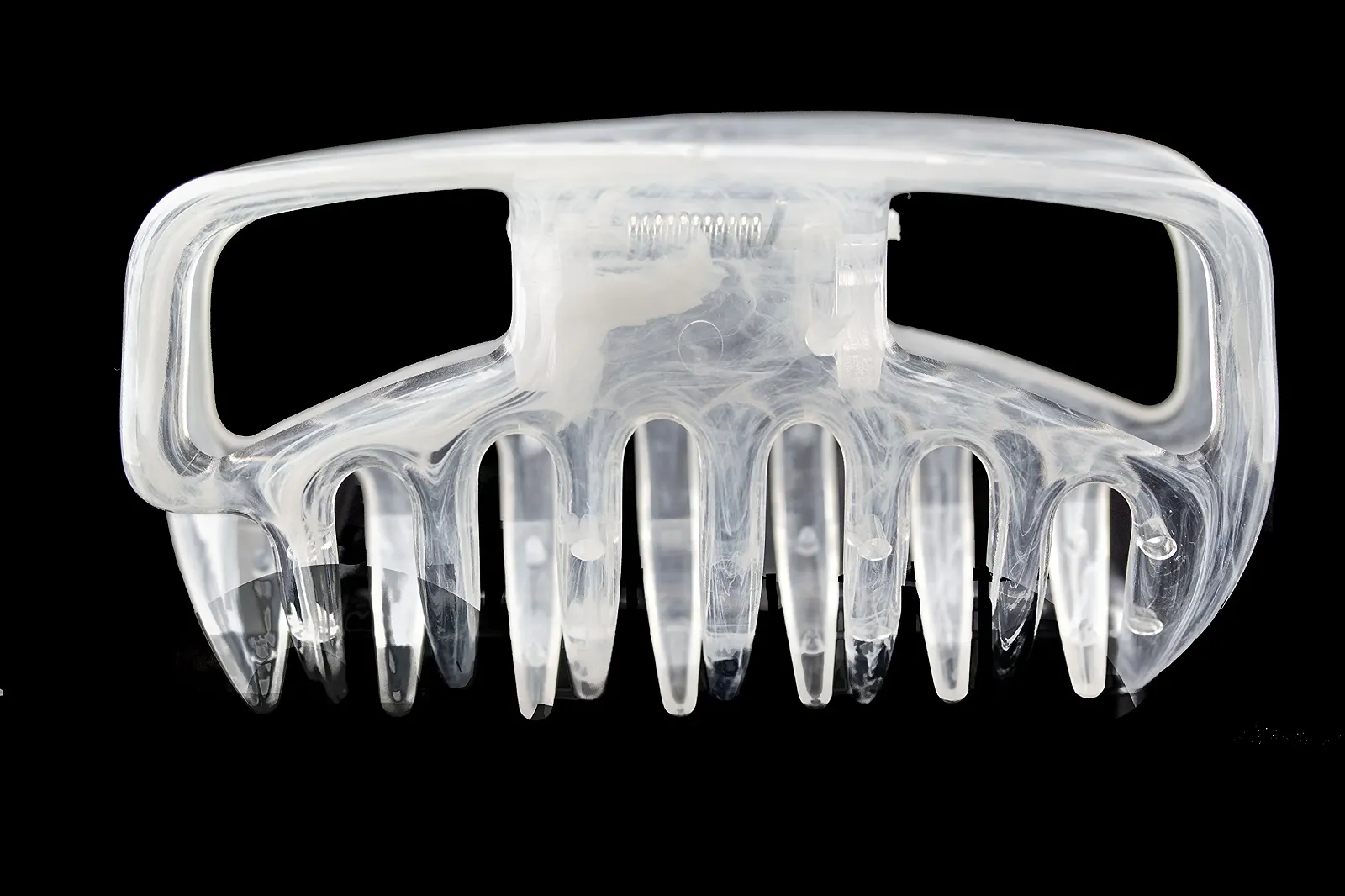 Заколка для волос большая с открытыми сторонами WeLoveBeads, около 10 см, белая, фото №2 Заколка для волос большая с открытыми сторонами WeLoveBeads, около 10 см, белая, фото №2