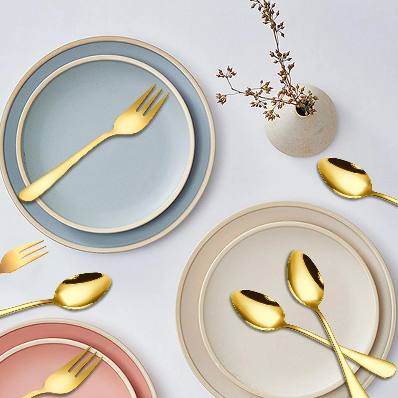 Набір виделок для торта та кавових ложок 24 шт., фото №5