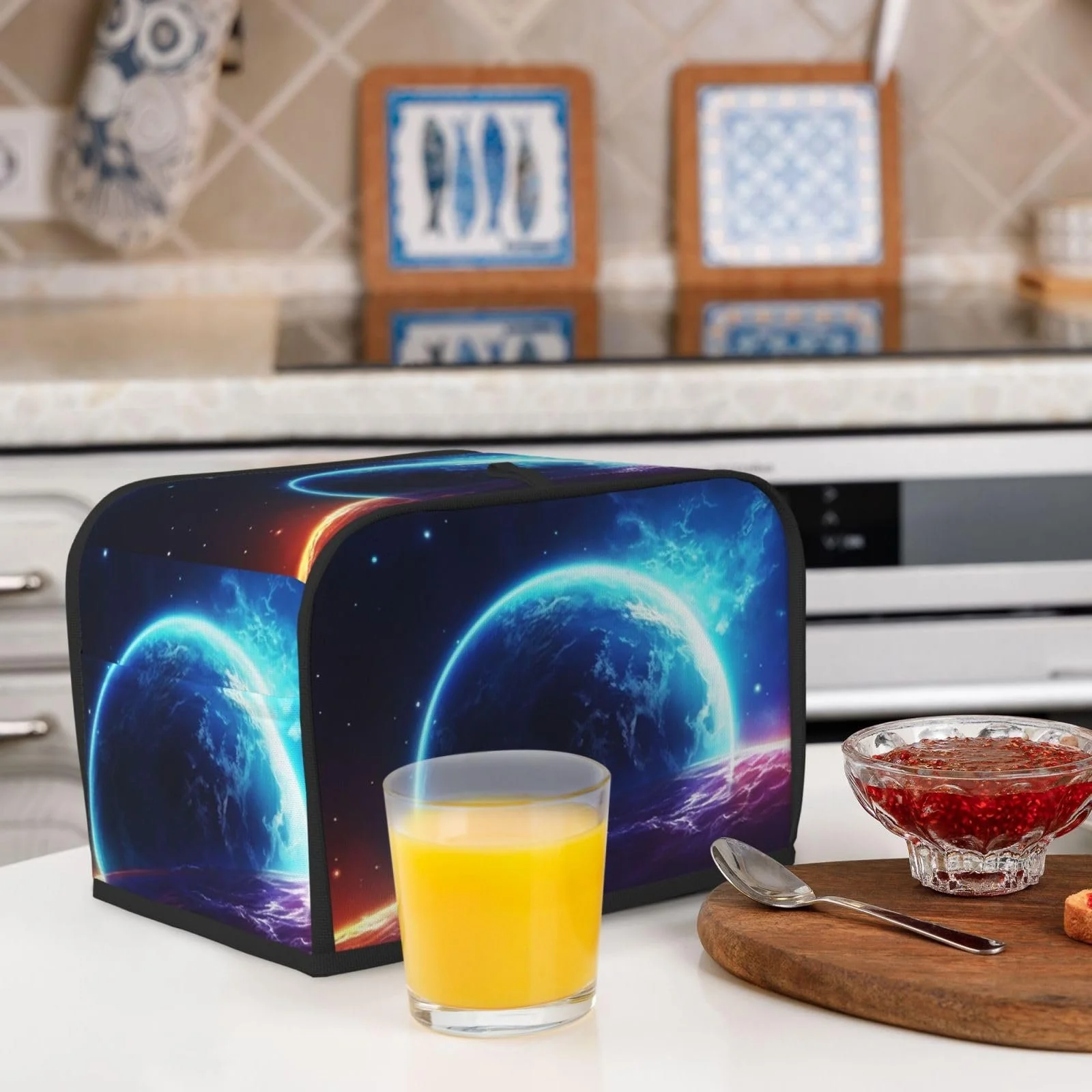 Чехол для тостера на 2 ломтика Star Planet с двумя карманами, сверхмягкий чехол для прибора, пылезащитный чехол для кухни, маленький чехол для духовки, кухонный чехол для хлебопечки, фото №4 Чехол для тостера на 2 ломтика Star Planet с двумя карманами, сверхмягкий чехол для прибора, пылезащитный чехол для кухни, маленький чехол для духовки, кухонный чехол для хлебопечки, фото №4