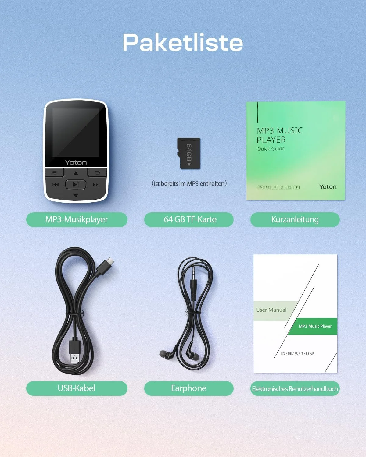 MP3 плеер YOTON 64GB Bluetooth 5.2 Белый, фото №7