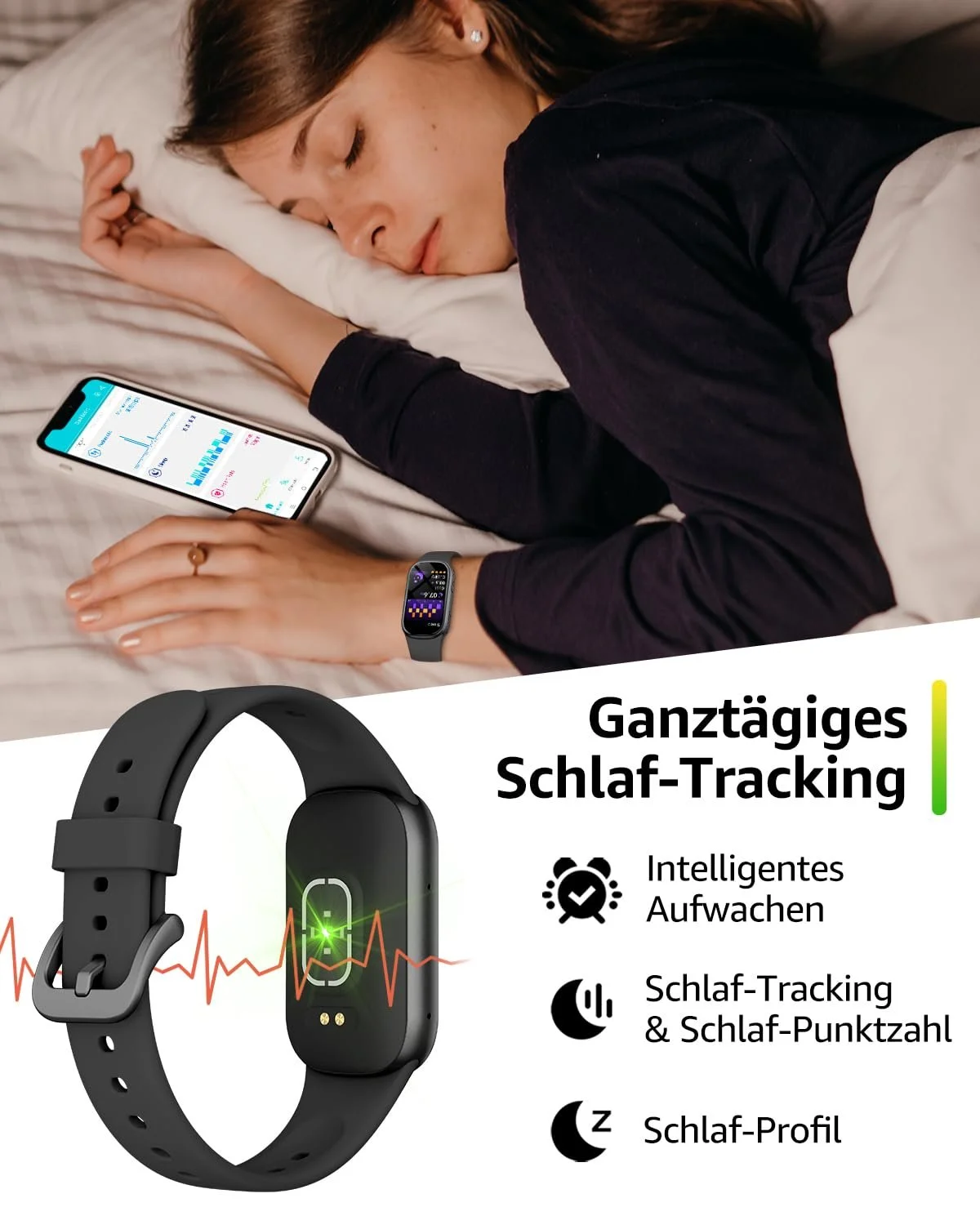 Смартгодинник, 1.47-дюймовий HD-дисплей, 130+ спортивних режимів, монітор серцевого ритму, монітор сну, крокомір, IP68 водонепроникний, фото №4