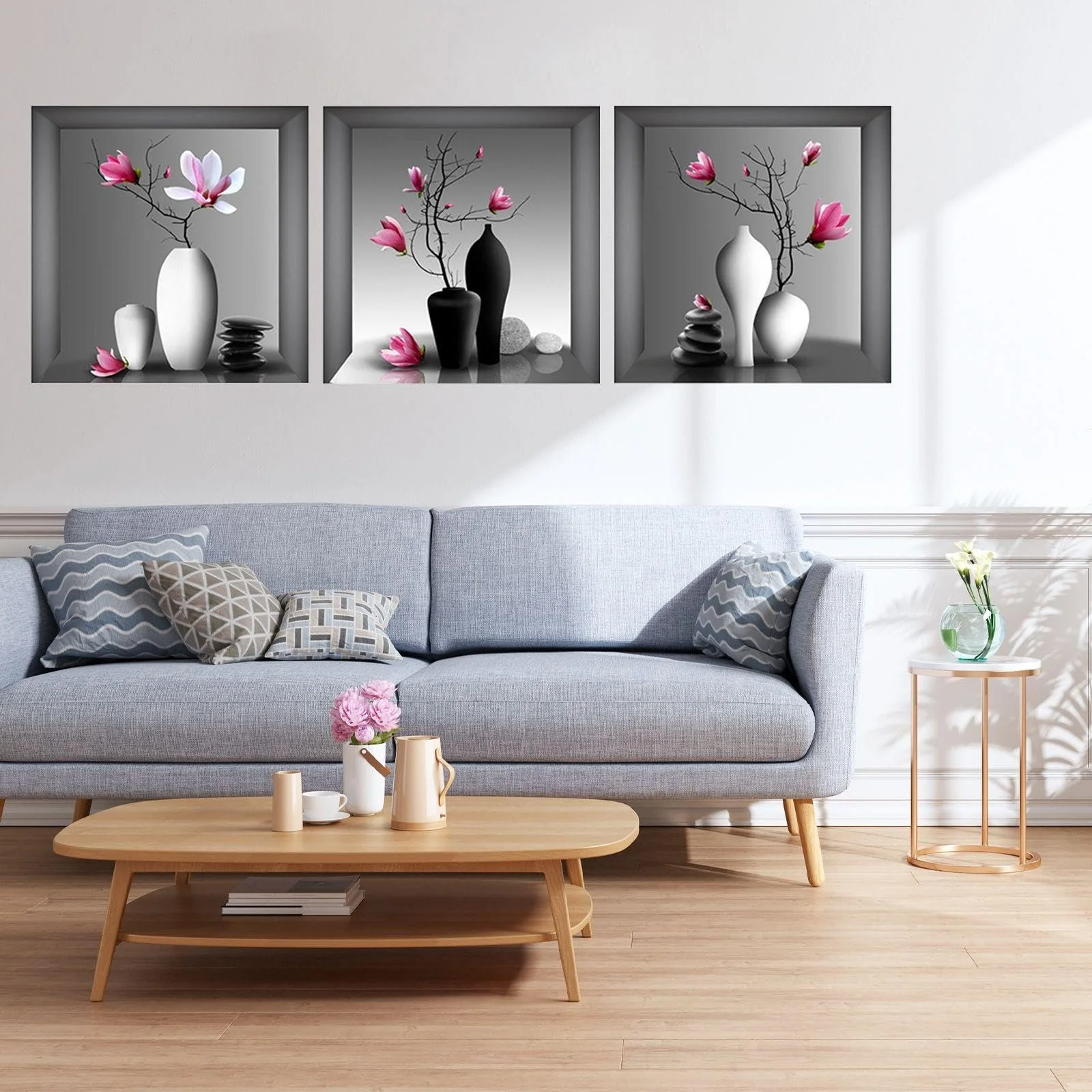 Наклейки настінні 3D Вази 30 x 30 см 3 шт., фото №4 Наклейки настінні 3D Вази 30 x 30 см 3 шт., фото №4