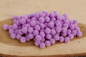 Помпоны для рукоделия Лентомания 8мм бархатные Light purple 26 50шт POM8VLR26 - Фото 1