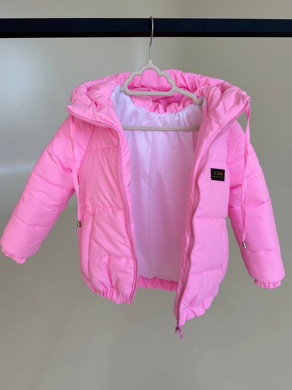 Детская демисезонная куртка с капюшоном, размер от 74 до 158, весна/осень, розовый, фото №2 Детская демисезонная куртка с капюшоном, размер от 74 до 158, весна/осень, розовый, фото №2
