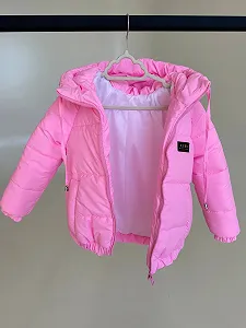 Детская демисезонная куртка с капюшоном, размер от 74 до 158, весна/осень, розовый synthetic.ua - Фото 1