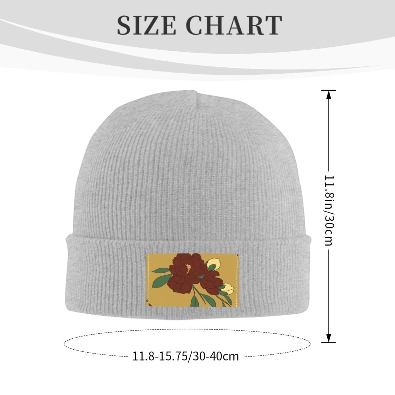 Вязаная Шапка BROLEO рисунок красного лунного цветка, фото №2