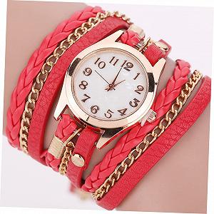 Женские наручные часы OATIPHO Плетёное кольцо-застёжка Красный synthetic.ua - Фото 1