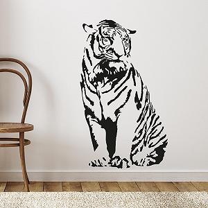 Наклейка на стіну GRAZDesign Africa Sitting Tiger 68 x 40 см 070 Чорна - Фото 1