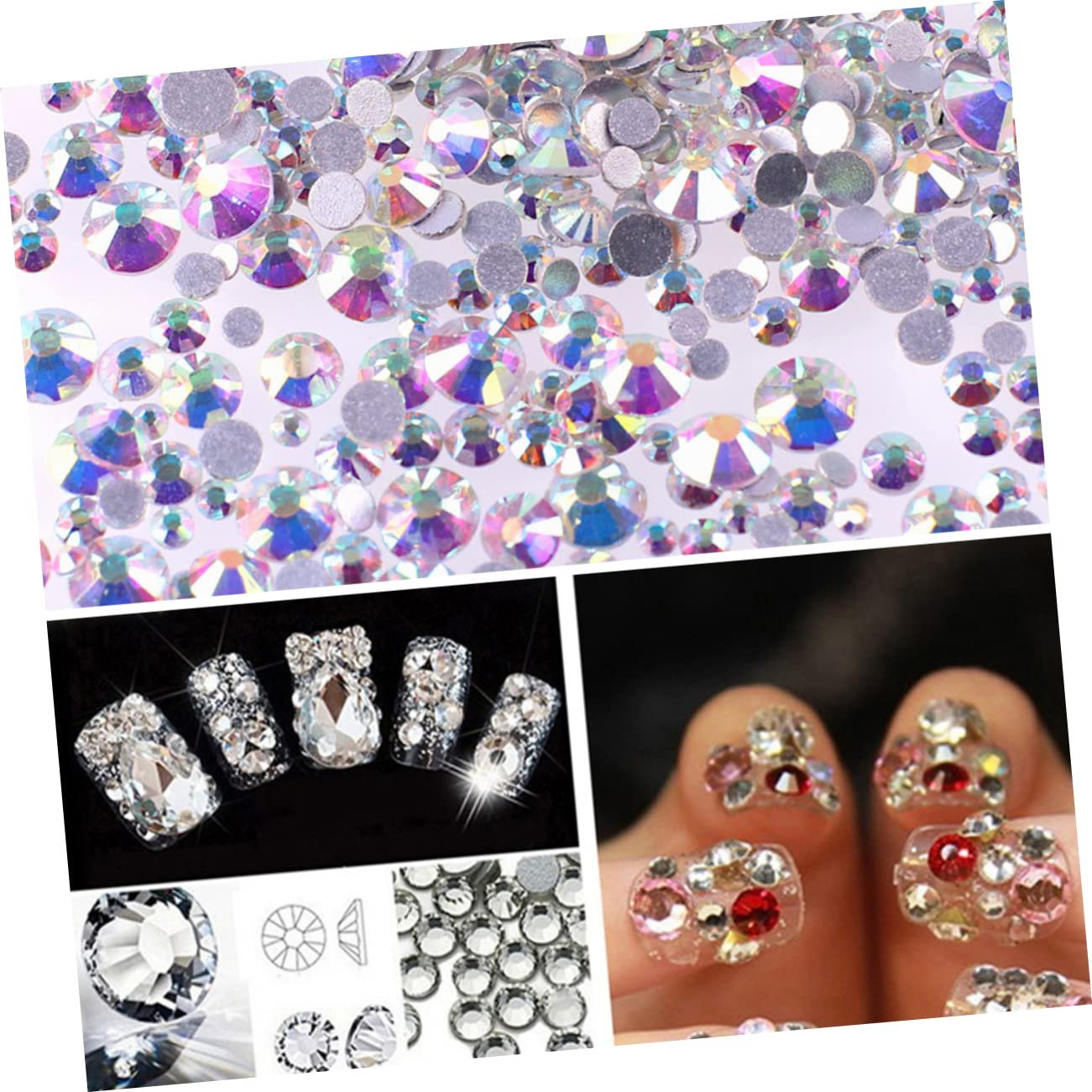 Стрази для нігтів VILLCASE 14кристали Flatback, стрази для манікюру, УФ-гель, акрилова поліровка та ювелірних виробів своїми руками, фото №6