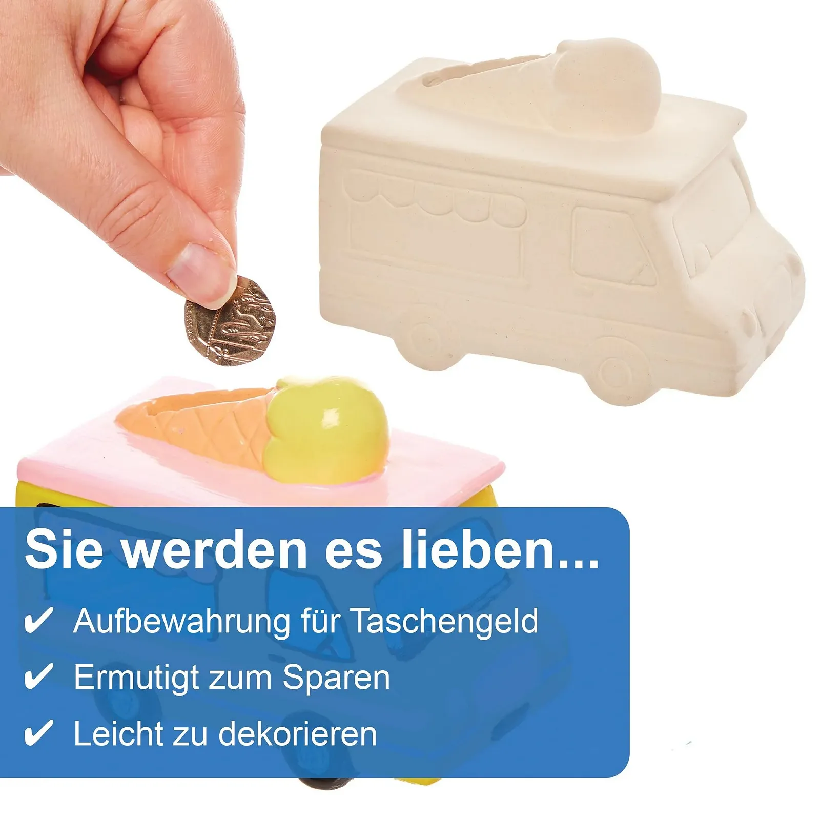 Копилки Baker Ross Ice Cream Cart FX708 керамические 2 шт., фото №3