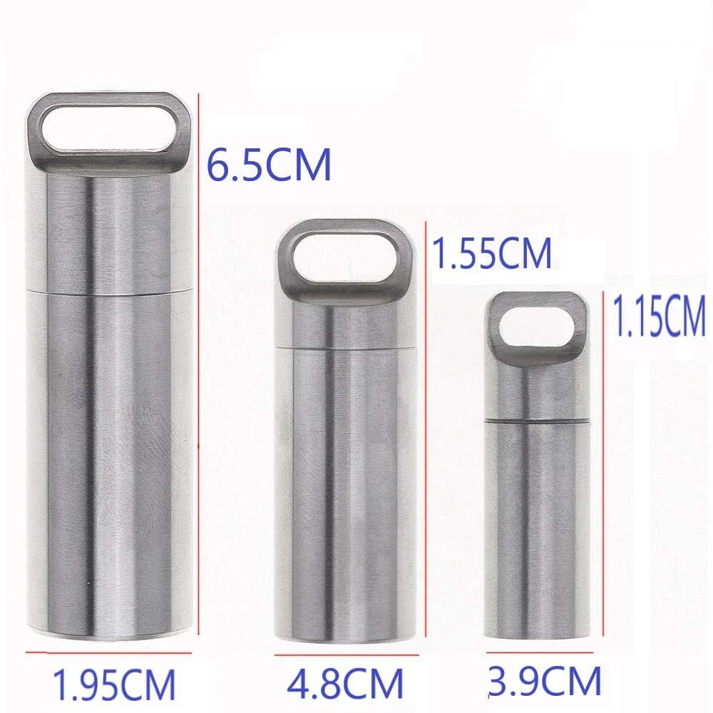 Коробка для таблеток SuperglockT Mini, нержавіюча сталь, водонепроникна, міні-капсула, аварійний інструмент, фото №6