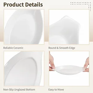 Форми для запікання овальні керамічні 8" x 4" з двома ручками білі synthetic.ua - Фото 1