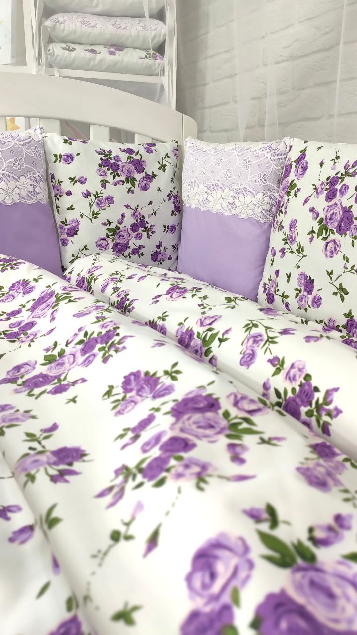 Комплект постільного для дитячого ліжечка Прованс фіолетовий (Т00073), фото №2