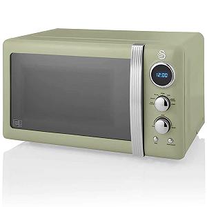 Купить Цифровая микроволновая печь Swan Retro SM22030GNEU 20 л 5 уровней мощности таймер 60 минут поворотный стол 27 см 800 Вт Зеленая - Фото 1 Цифровая микроволновая печь Swan Retro SM22030GNEU 20 л 5 уровней мощности таймер 60 минут поворотный стол 27 см 800 Вт Зеленая - Фото 1