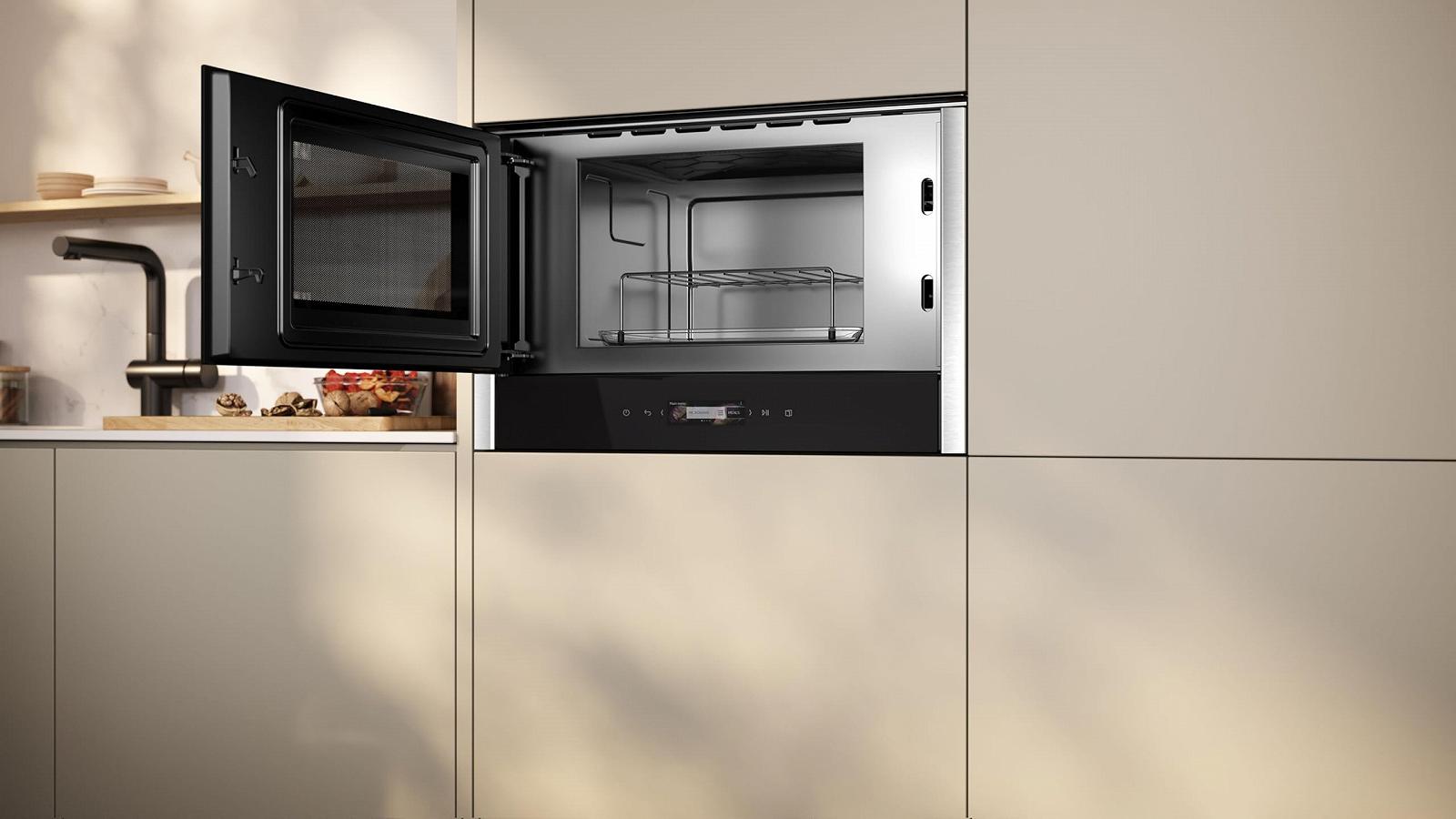 Встроенная микроволновая печь NEFF N 70 NL4GR31N1 с грилем 40 x 60 см Full Touch TFT-дисплей автоматические программы Easy Clean LED-подсветка нержавеющая сталь, фото №3