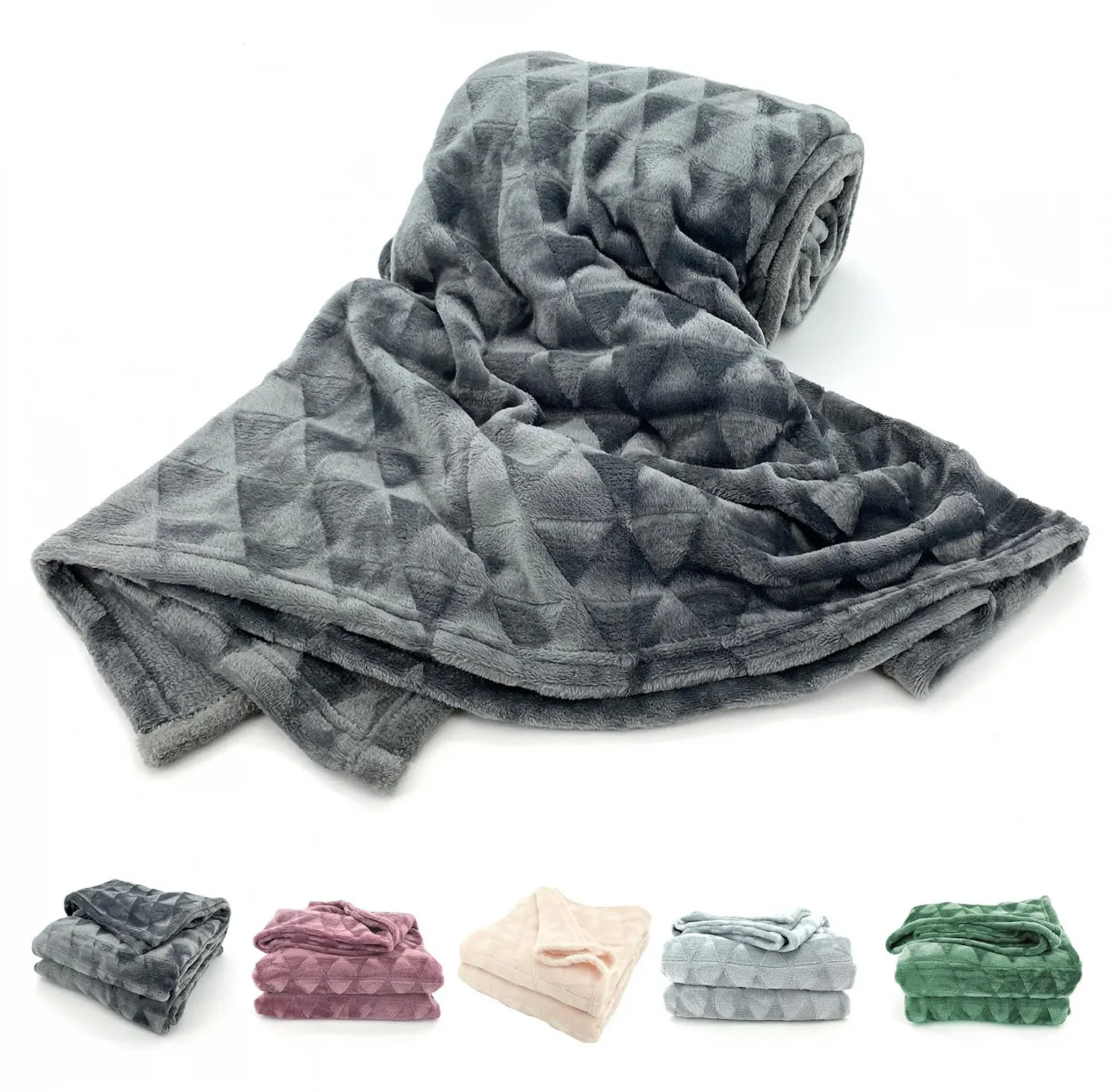 Покривало Flannel heimtexland XL 200 x 150 см Діамант Сірий антрацит, фото №1