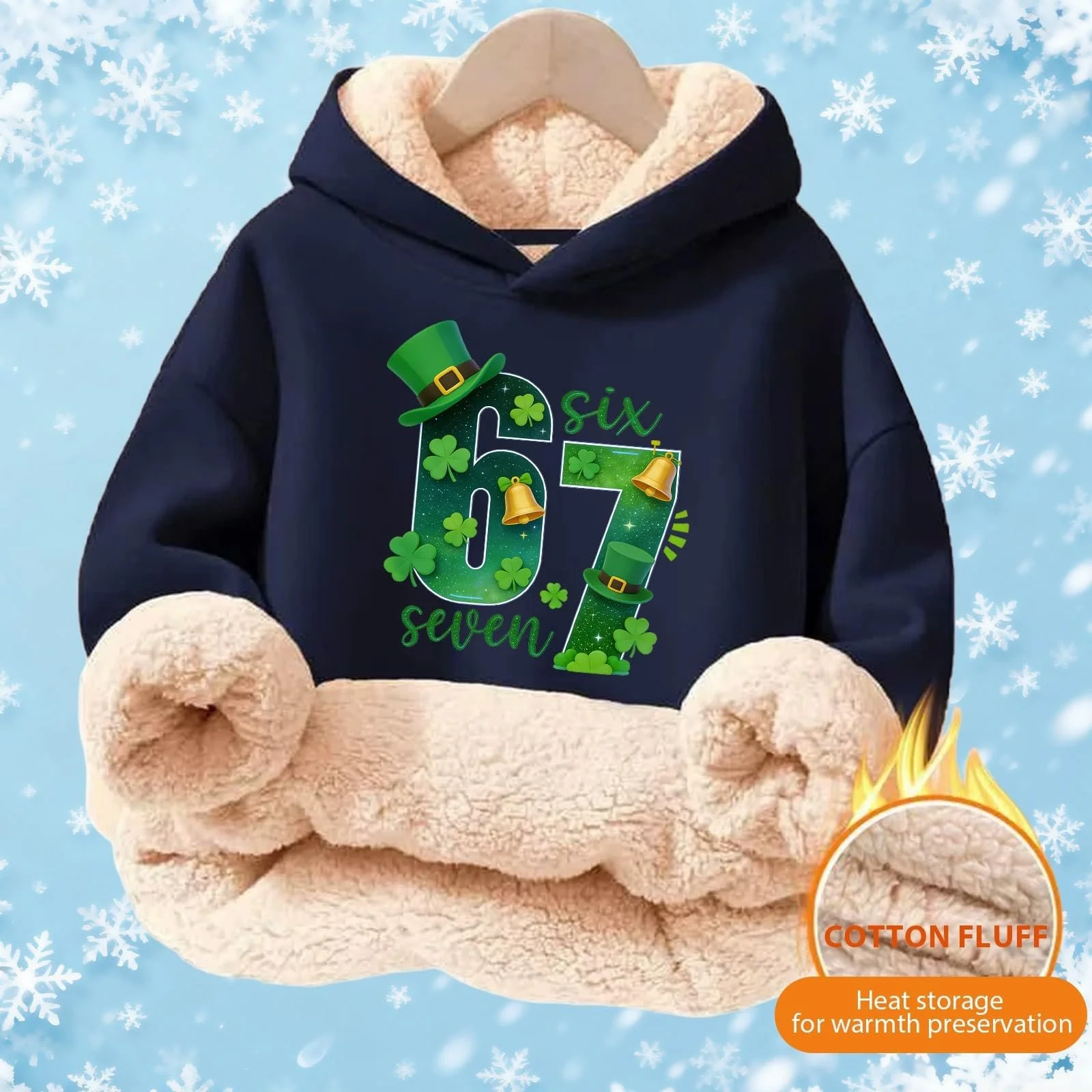 Худи для мальчиков, свитшот для девочек, флисовый теплый дышащий удобный худи с любимыми рисунками для теплых повседневных модных дней на открытом воздухе, куртка-свитшот с длинными рукавами, фото №2