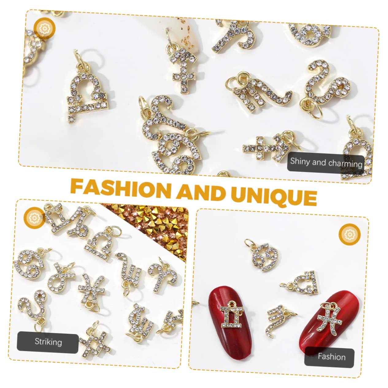 Стразы для ногтей Mikinona Созвездия, 12 шт, блестящие, для DIY маникюра, фото №6