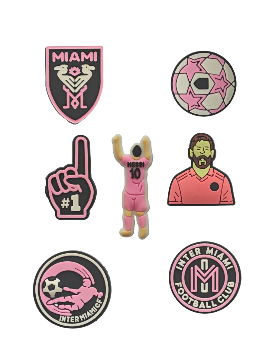 Джибитсы Месси Lionel Messi футбол football Miami Майами 7 шт аксессуары крокс украшение Dz_72_2, фото №2