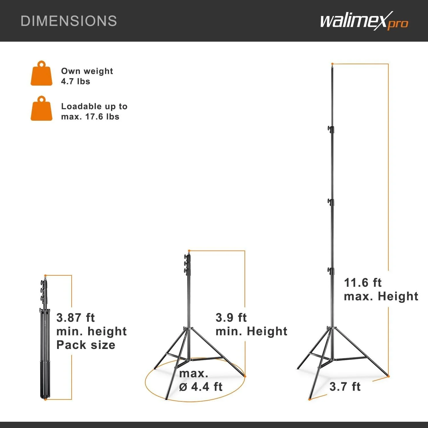 Штатив Walimex pro AIR 355 Черный, фото №4 Штатив Walimex pro AIR 355 Черный, фото №4
