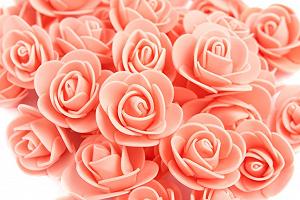 Розы из фоамирана Лентомания 35мм персиковые 10шт ROSEFOM35PCH - Фото 1