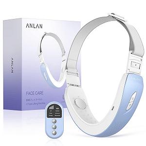 EMS Пристрій для підтяжки обличчя ANLAN, червоний і синій фототерапевтичний масажер для обличчя, електричний V-подібний формуючий масажер з 6 режимами і пультом дистанційного керування - Фото 1