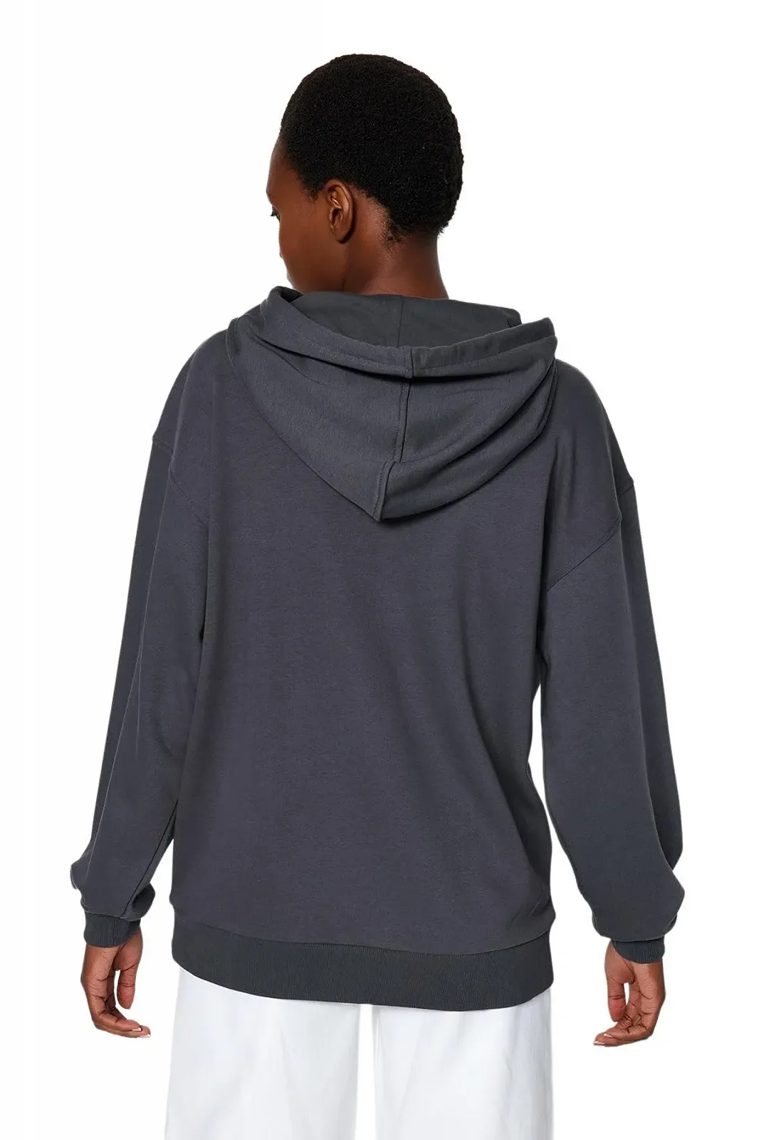 Толстовка TRENDYOL Motto, великий розмір, з довгими рукавами, фото №4