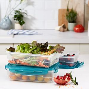 Набір контейнерів для зберігання продуктів AmazonBasics герметичний 3 шт 3 x 1.2 л synthetic.ua - Фото 1