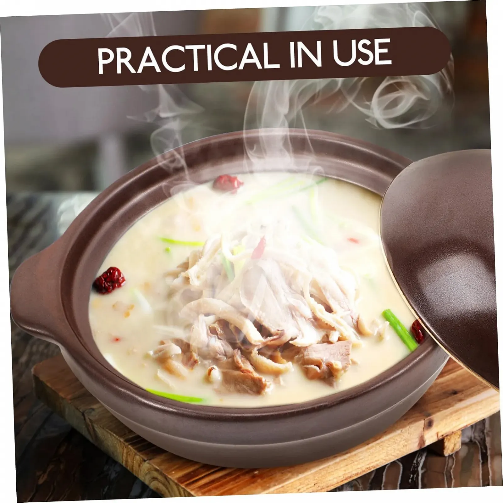 Кастрюля для запекания VALICLUD Керамическая с крышкой Термостойкая, фото №4