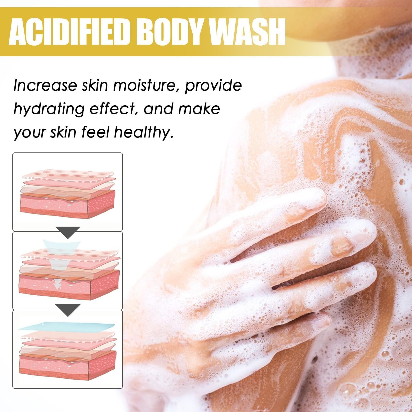 Гель для душу для контролю запаху з мигдальною кислотою та кокосовою олією без SLS, фото №5