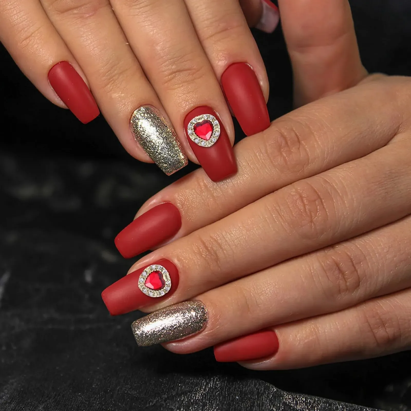 Украшения для ногтей FOMIYES 10 шт, сердечки, камни для ногтей, фото №2