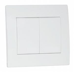 [Продукти для дому-Електрика-Виключачі, розетки] Виключач SVEN Home SE-104 подвійного прихованого типу білий UAH - Фото 1