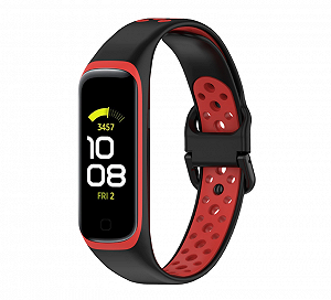 Смішок силиконовий Primo Perfor Sport для фітнес-браслету Samsung Galaxy Fit 2 SM-R220 - Black Red synthetic.ua - Фото 1