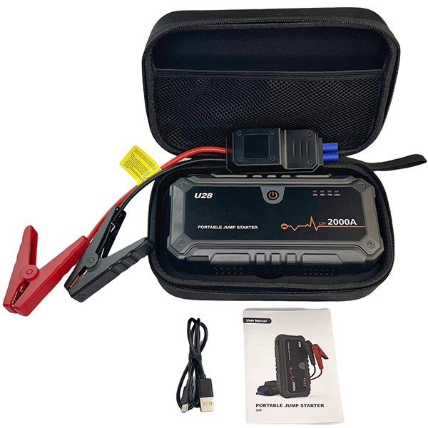 Автомобільний портативний пуско-зарядний пристрій (бустер) Jump Starter Wondertech WTST001 U28, 2000А, павербанк 20000 мАг, фото №2