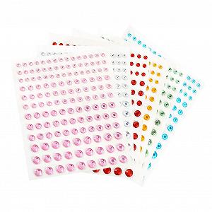 Наклейки Самоклеючі блискучі коштовності PLAFOPE 6 аркушів Різні кольори - Фото 1